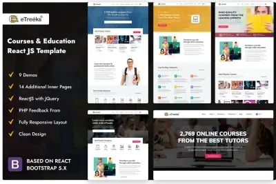 eTreeks - Online Courses & Education React JS