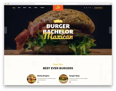 Burger шаблон для сайта бургерной